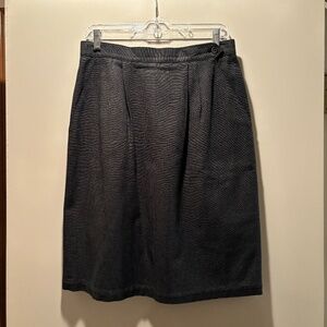 Lands' End Olive/Black Houndstooth Skirt